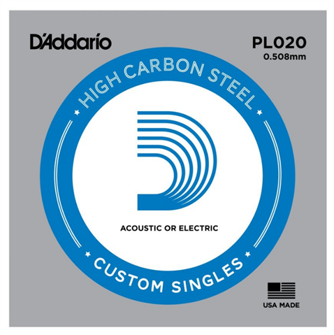D'Addario PL020 High Carbon Steel Elektro Gitar Teli (Tek)